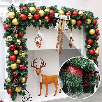 クリスマスの飾り クリスマス籐ガーランド Amazon.co.jp: クリスマス 飾り ガーランド 籐 270cm 260枝数 大きい